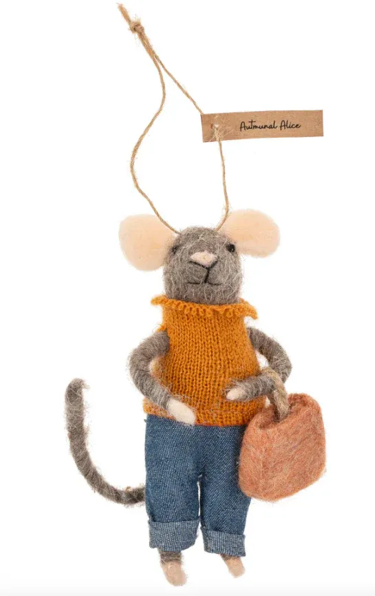 Felt Mouse Autmunal Alice Ornament