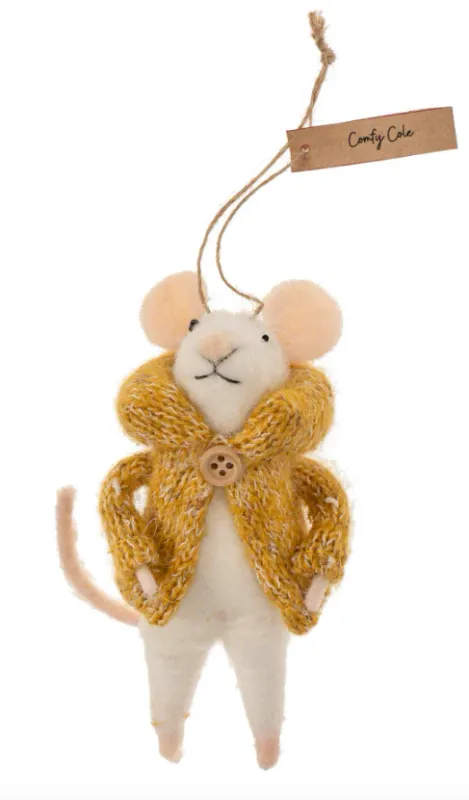 Felt Mouse Comfy Cole Ornament