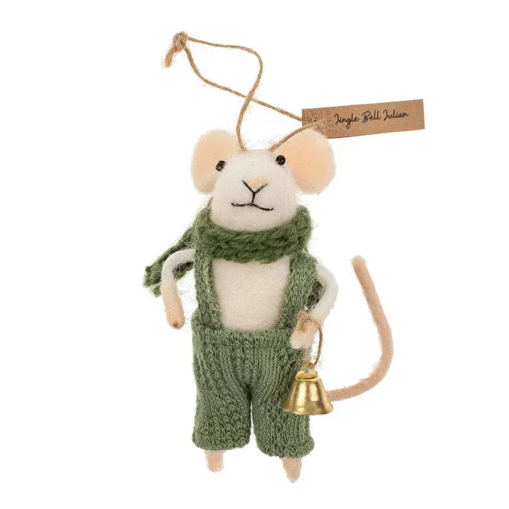 Felt Mouse Jingle Bell Julian Ornament