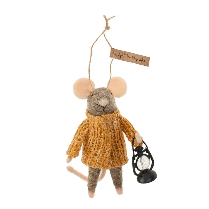 Felt Mouse Light The Way Luke Ornament