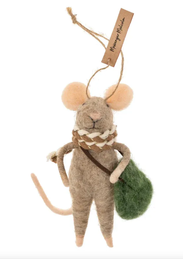 Felt Mouse Messenger Malcolm Ornament