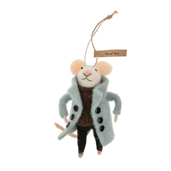 Felt Mouse Peacoat Paul Ornament