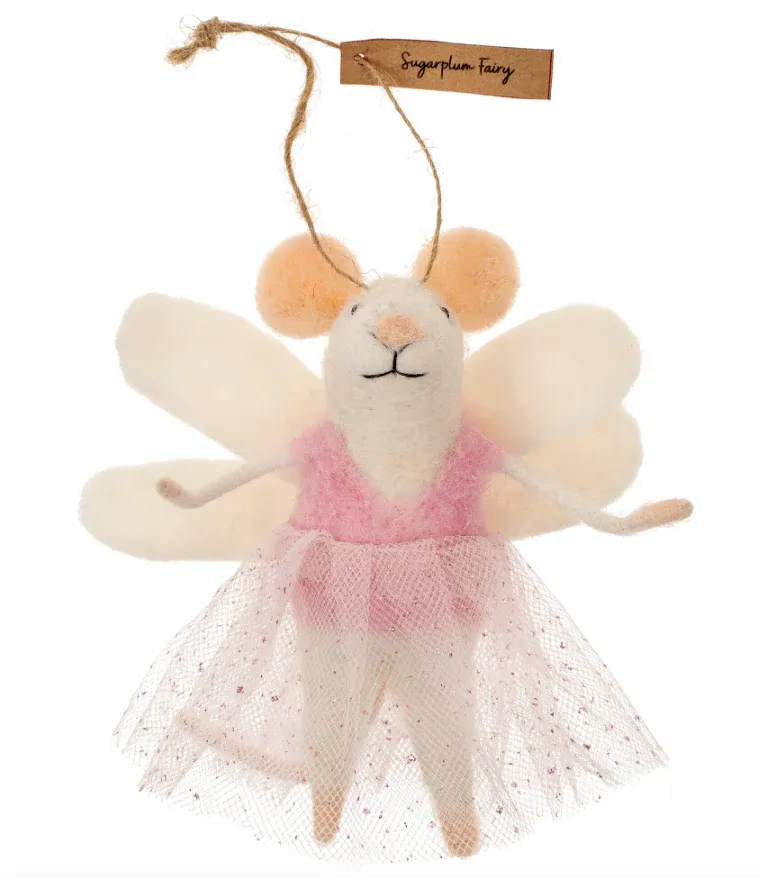 Felt Mouse Sugarplum Fairy Ornament