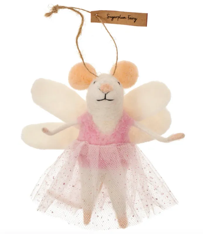 Felt Mouse Sugarplum Fairy Ornament