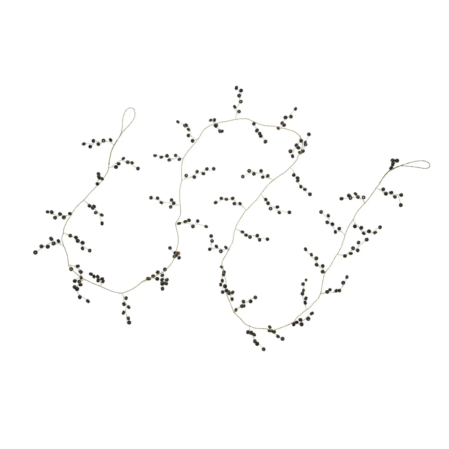 Beaded Berry Garland Charcoal