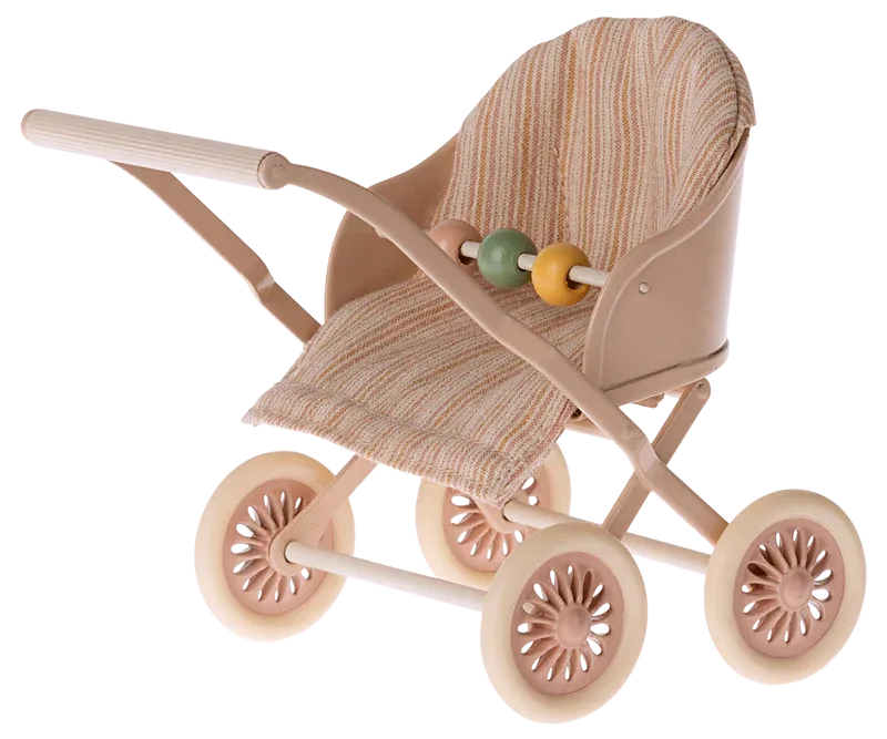 Maileg Mouse Baby Stroller Rose