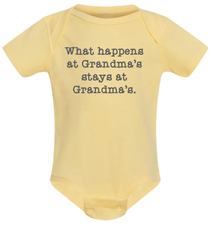 What Happens At Grandma&#39;s Yellow Baby Onesie 6 Months