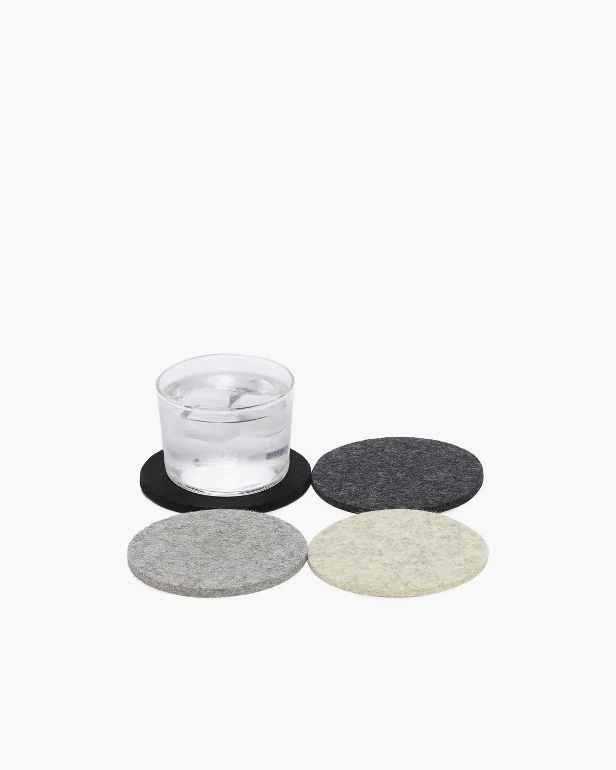 Wool Felt Coaster Round Pack 4 Noir