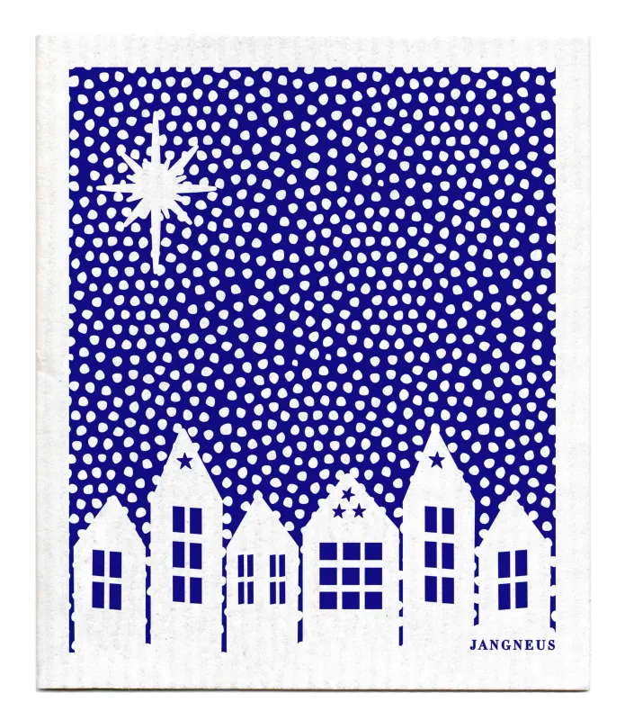 Swedish Cloth Snow Village Blue