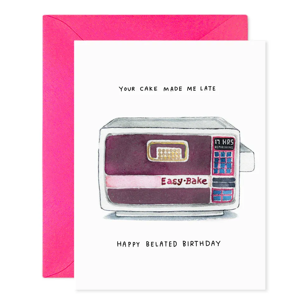 EZbaked Belated Birthday Card