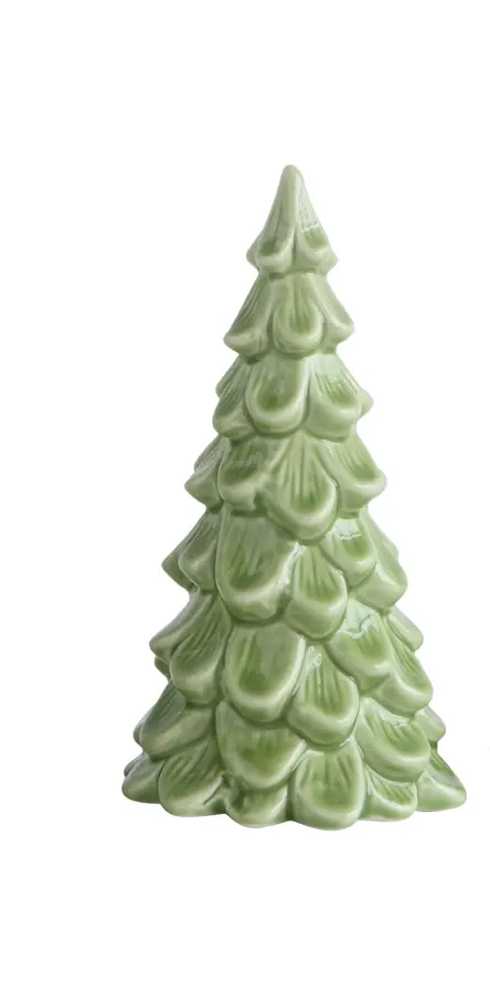 Stoneware Tree 3 1\2&quot; X 5 1\2&quot; Light Green