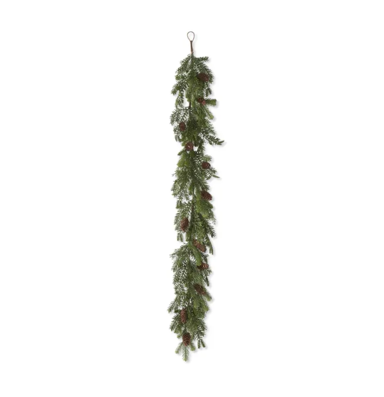 Cypress Pine Garland With Pinecones 60&quot;