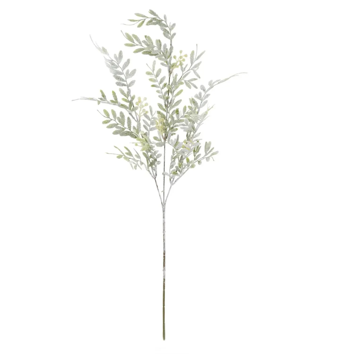 Snowy Feather Leaf And Berry Stem 31&quot;