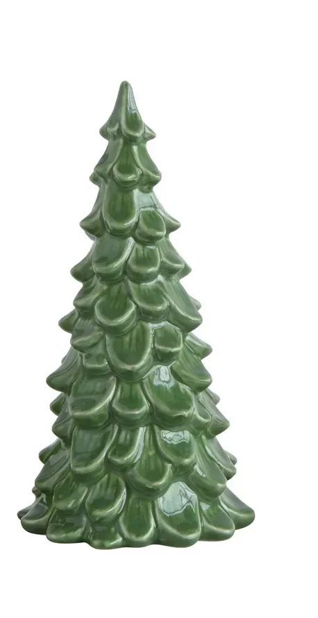 Stoneware Tree 3 1\4&quot; X 5 1\2&quot; Dark Green