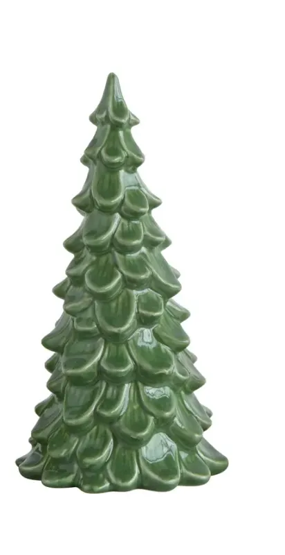 Stoneware Tree 3 1\4&quot; X 5 1\2&quot; Dark Green