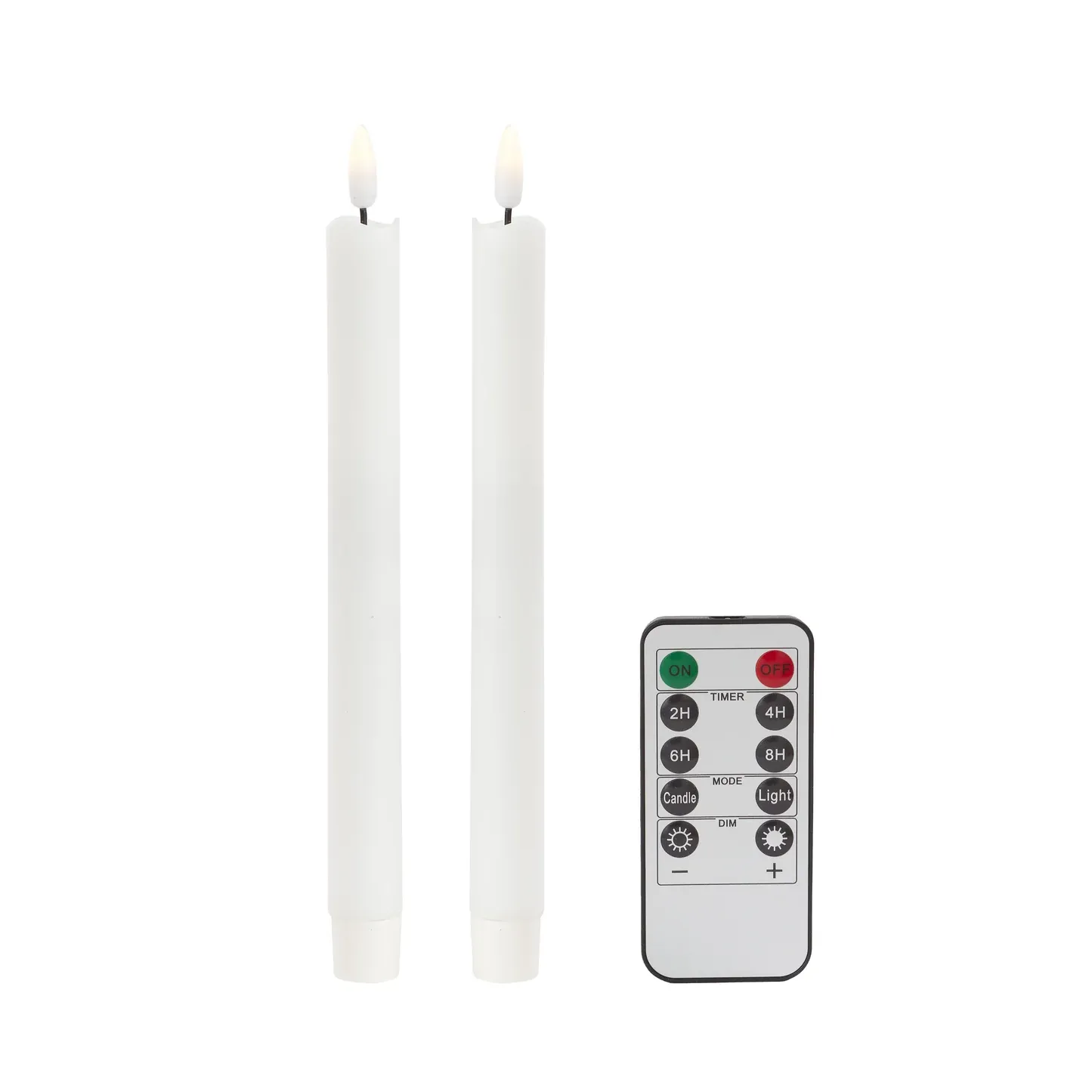 Set Of 2 LED Candles In White 23cm