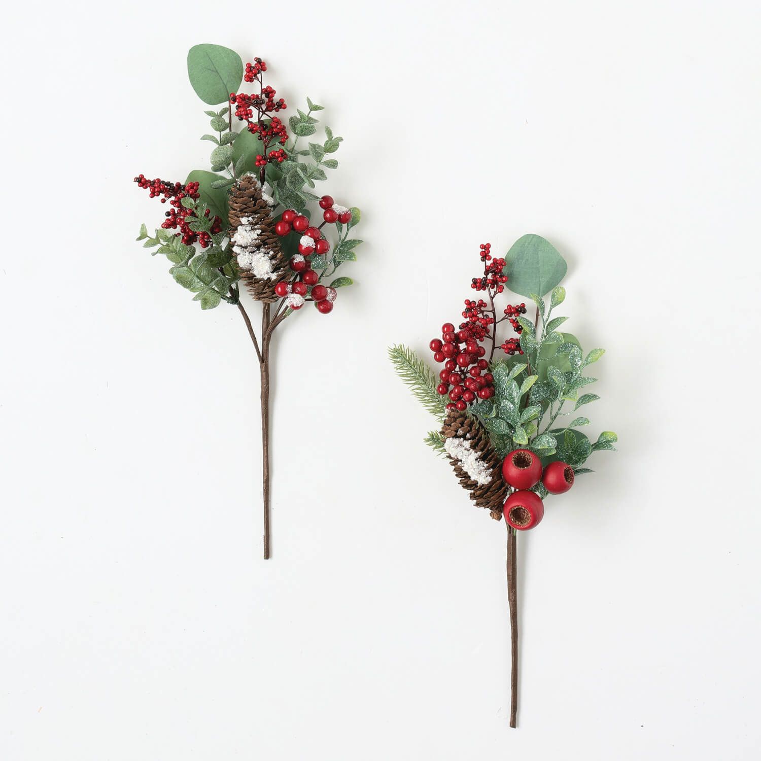 Snowy Berries Pick With Pinecone And Large Berries 15&quot;