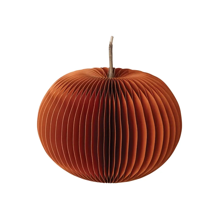 Paper Accordian Folding Honeycomb Pumpkin Rust 7&quot;