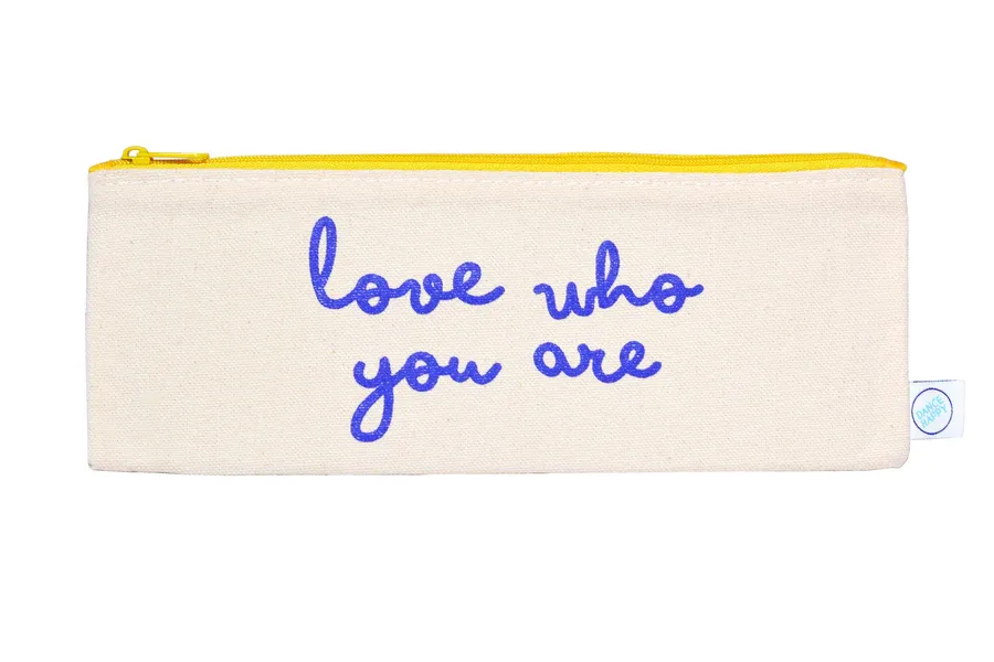 Love Who You Are Pencil Case In Bluebird