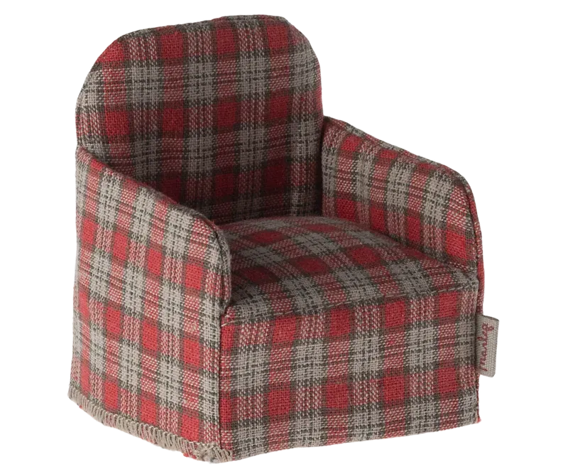 Maileg Mouse Chair Red Checker