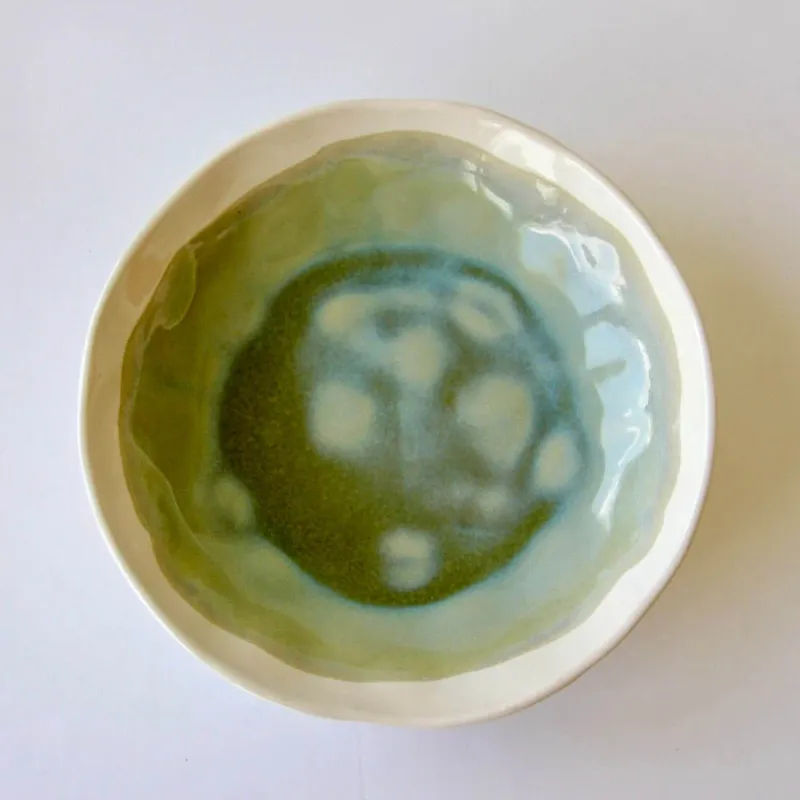 Large Artisan Serving Bowl Sea Spray