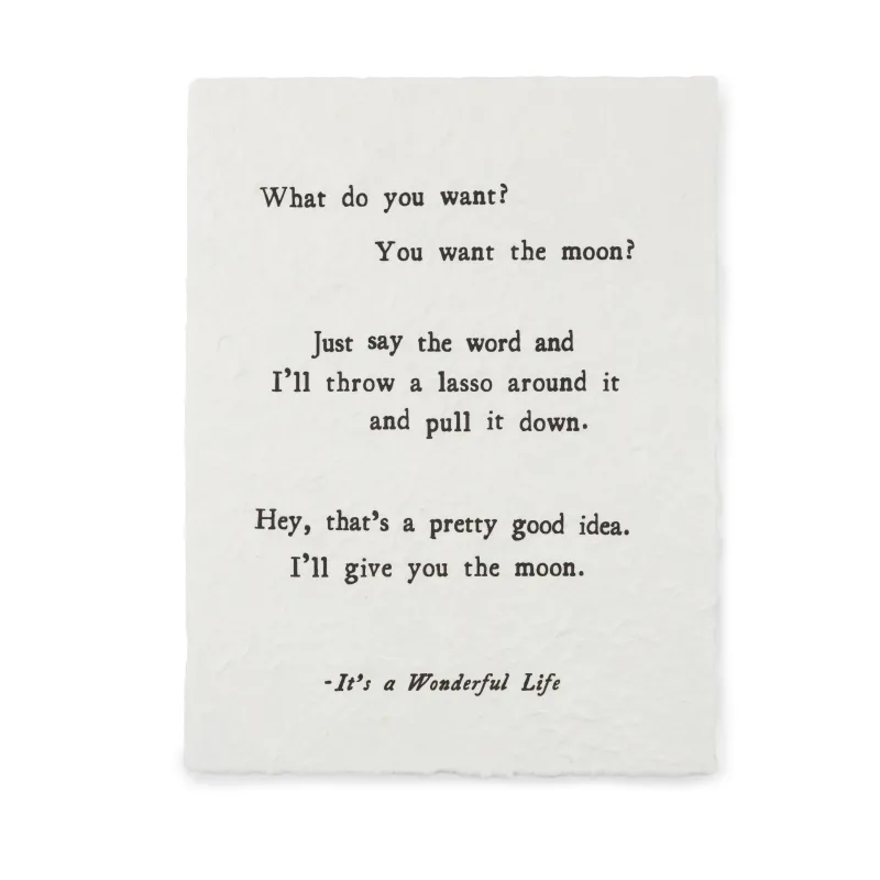 Handmade Paper Print What Do You Want Its A Wonderful Life