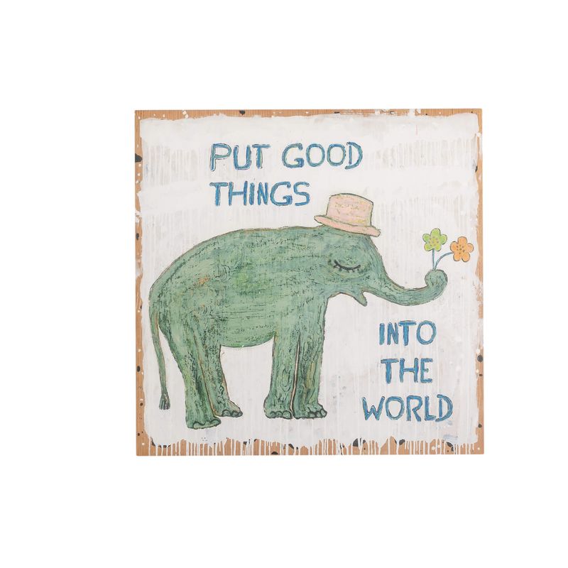 Art Poster Good Things Elephant 12&quot; x 12&quot;