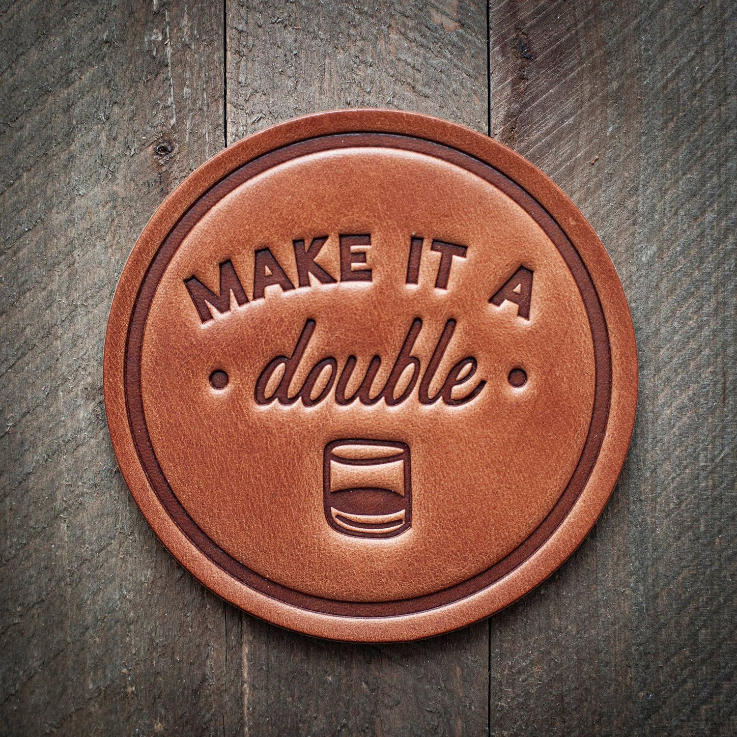 Leather Coaster Make It A Double