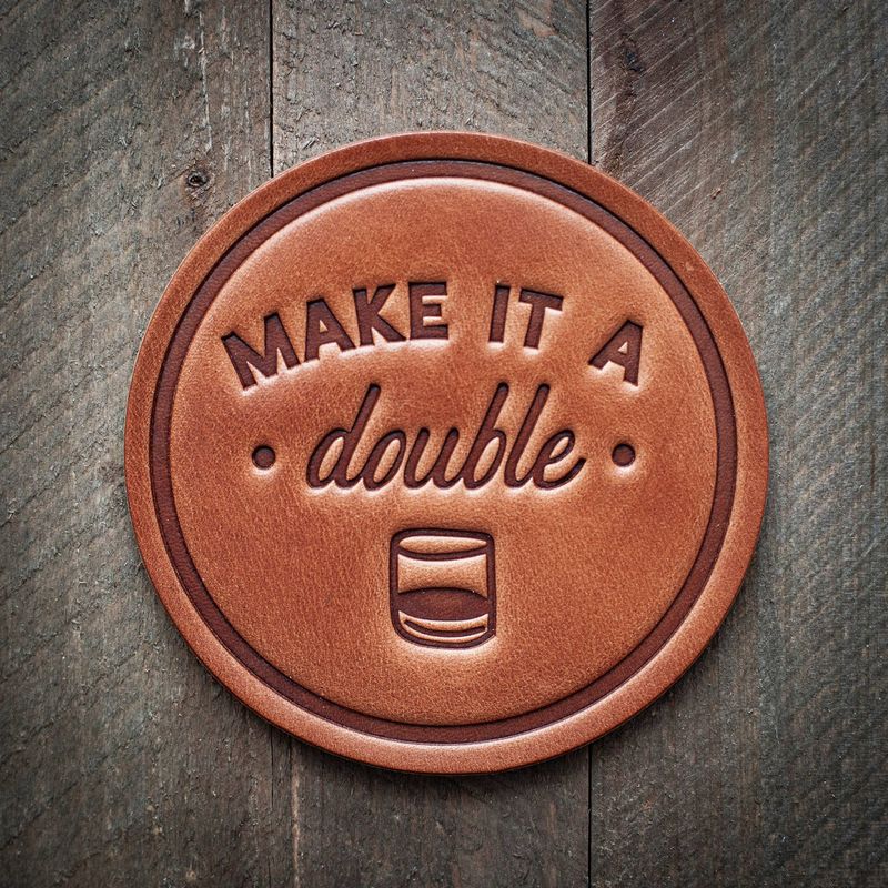 Leather Coaster Make It A Double