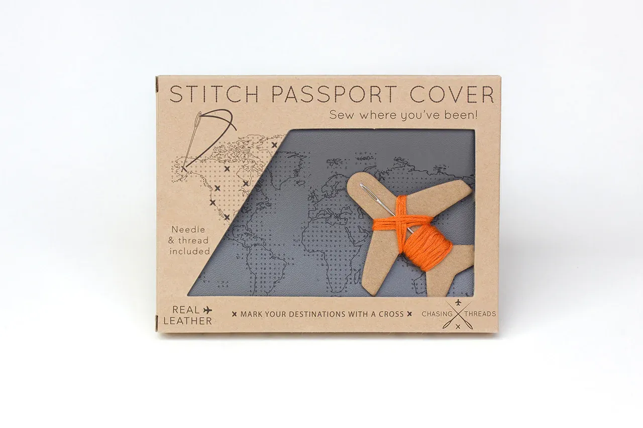 Stitch Passport Cover Grey