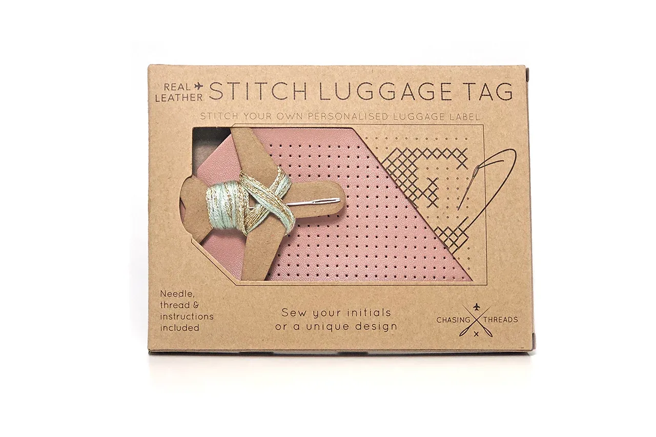 Stitch Luggage Tag Pink