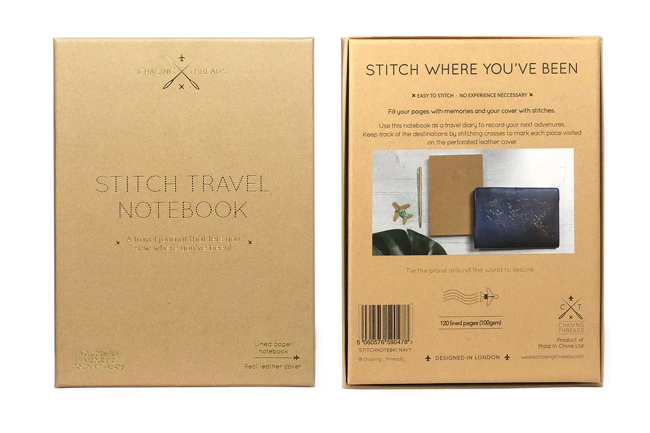Stitch Travel Notebook In Brown