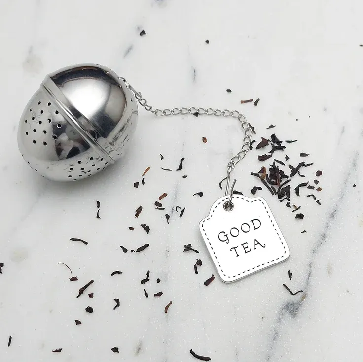 Handmade Egg Shaped Tea Infuser Ball With Pewter Good Tea Tag