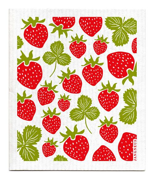 Swedish Cloth Strawberries Red