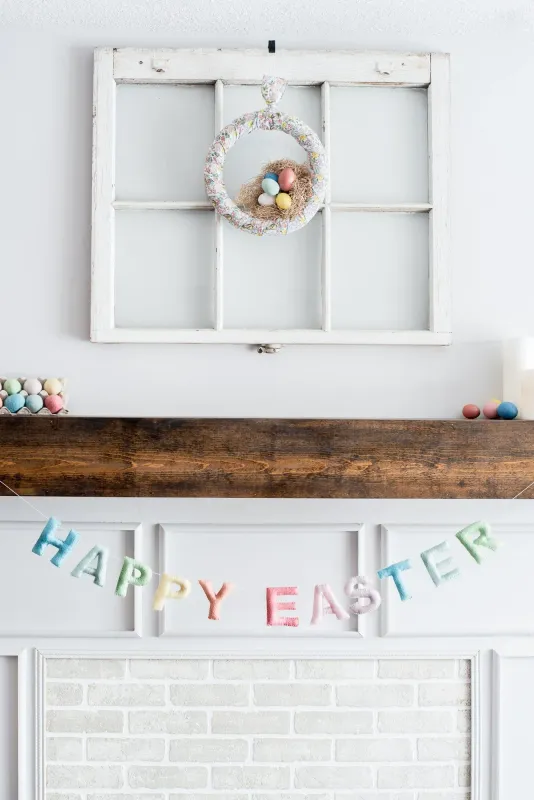 Handmade Wool Felt Happy Easter Garland