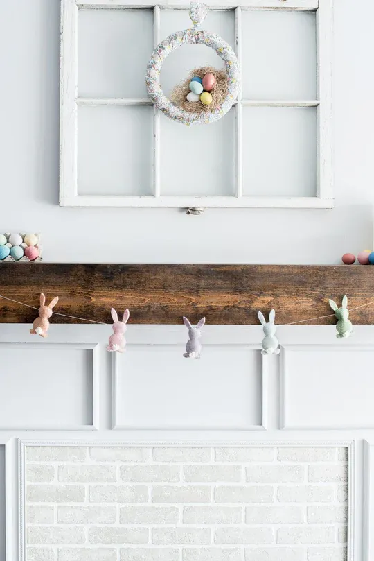 Handmade Wool Felt Bunny Garland