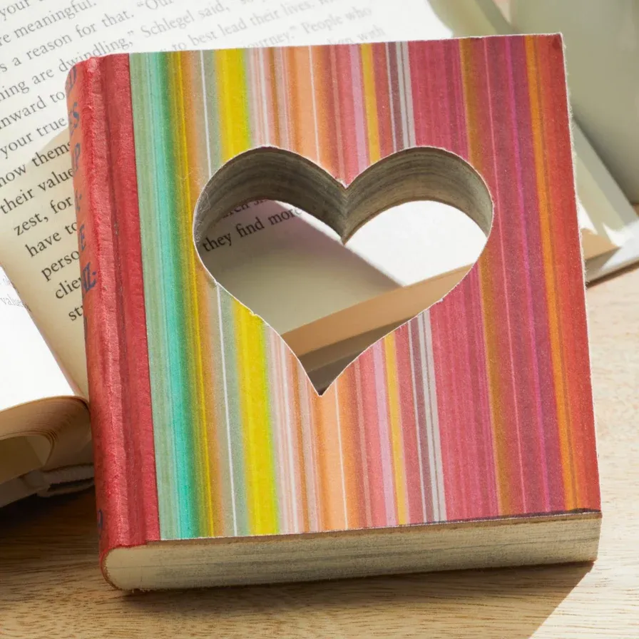 Repurposed Cutout Book Heart