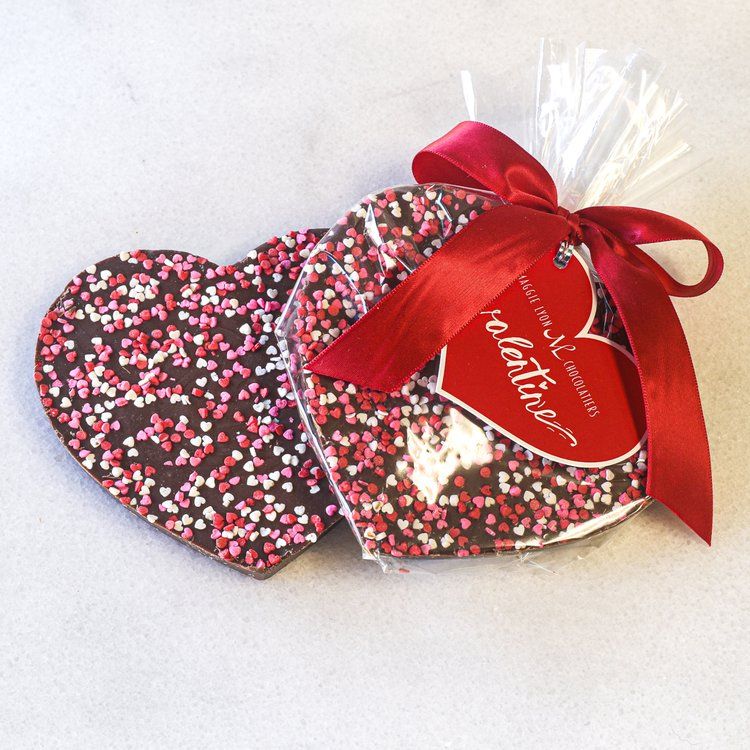 Valentines Milk Chocolate Heart With Heart Sprinkles 4oz