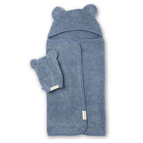 Baby Hooded Towel &amp; Wash Mitt Set Rain