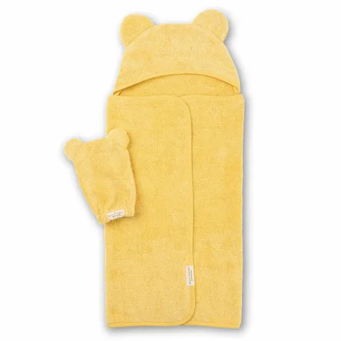 Baby Hooded Towel &amp; Wash Mitt Set Sunshine