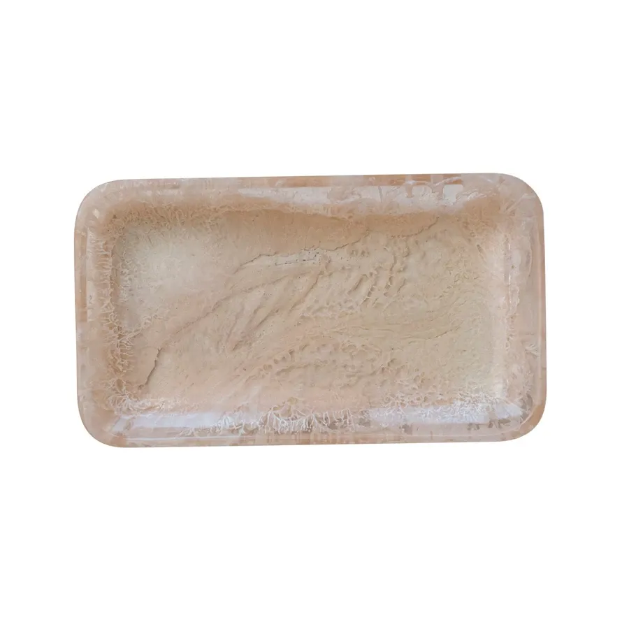 Tray Marbled Blush Pink