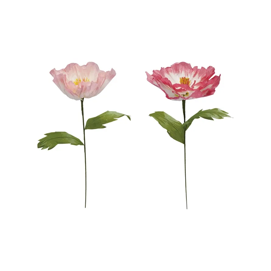 Paper Flower Pick Dark Pink 32&quot;
