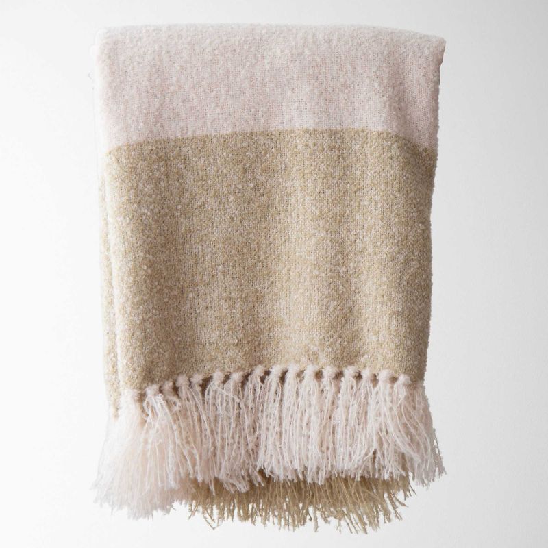 Oden Textured Boucle Throw Oatmeal 50&quot; x 60&quot;