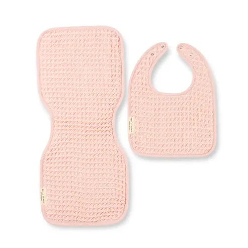 Baby Reversible Bib &amp; Burp Set Blush