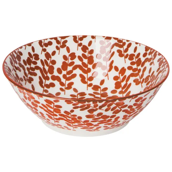 Bowl With Stamped Floral Print In Rust 5.5&quot;