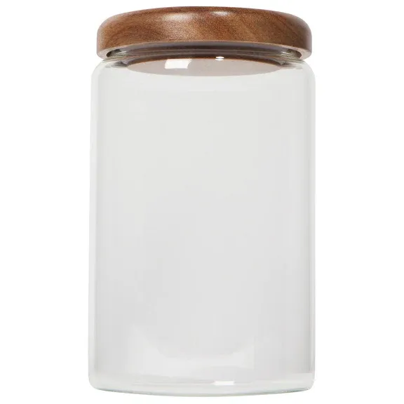 Glass Jar With Acacia Wood Lid Medium