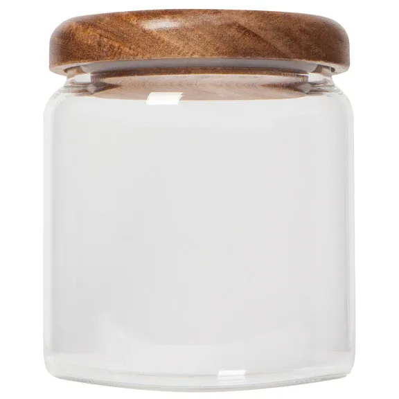 Glass Jar With Acacia Wood Lid Small