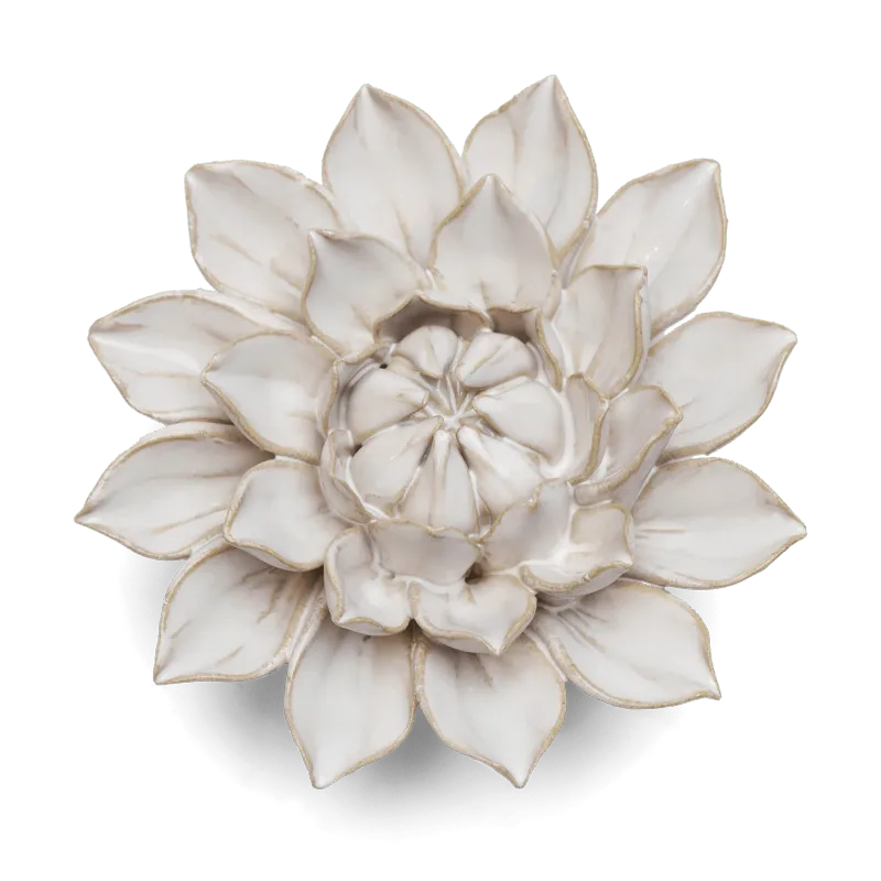 Ceramic White Ivory Dahlia Flower