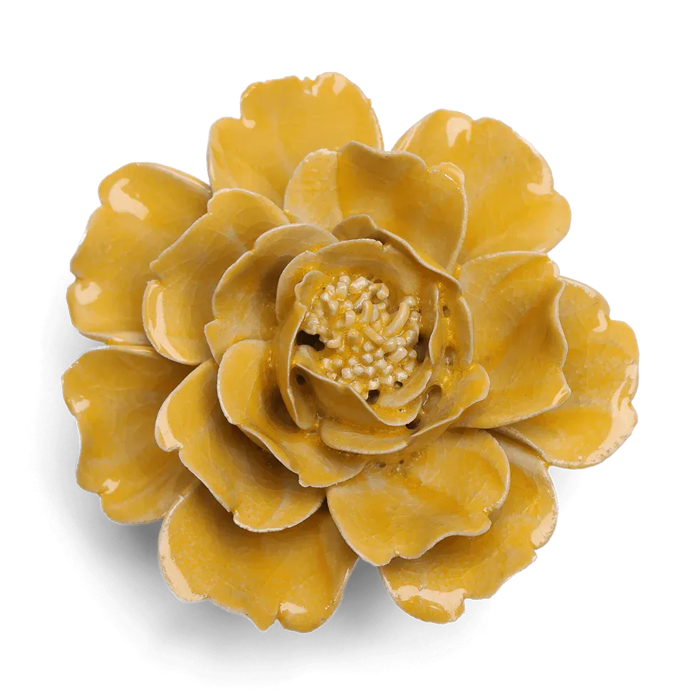 Ceramic Yellow Rose Flower
