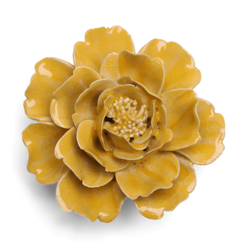 Ceramic Yellow Rose Flower